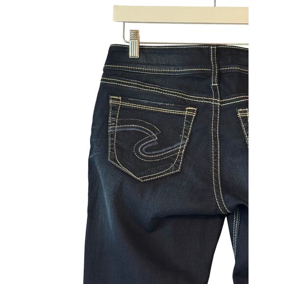 Silver Jeans Co Suki Mid Slim Bootcut Jeans W29 L35 Dark Wash Indigo - Picture 6 of 11